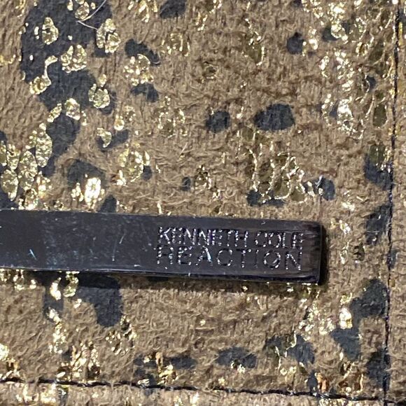 Kenneth Cole Reaction Snakeskin Gold Foiling Clutch Wristlet Purse - Picture 2 of 9